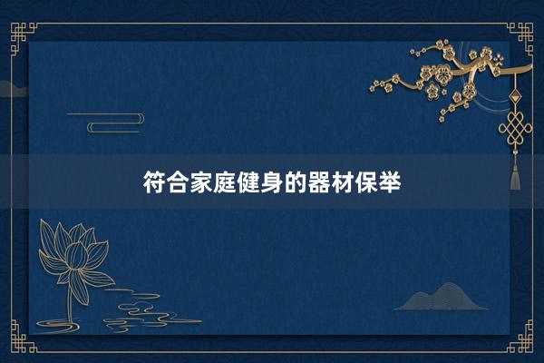 符合家庭健身的器材保举